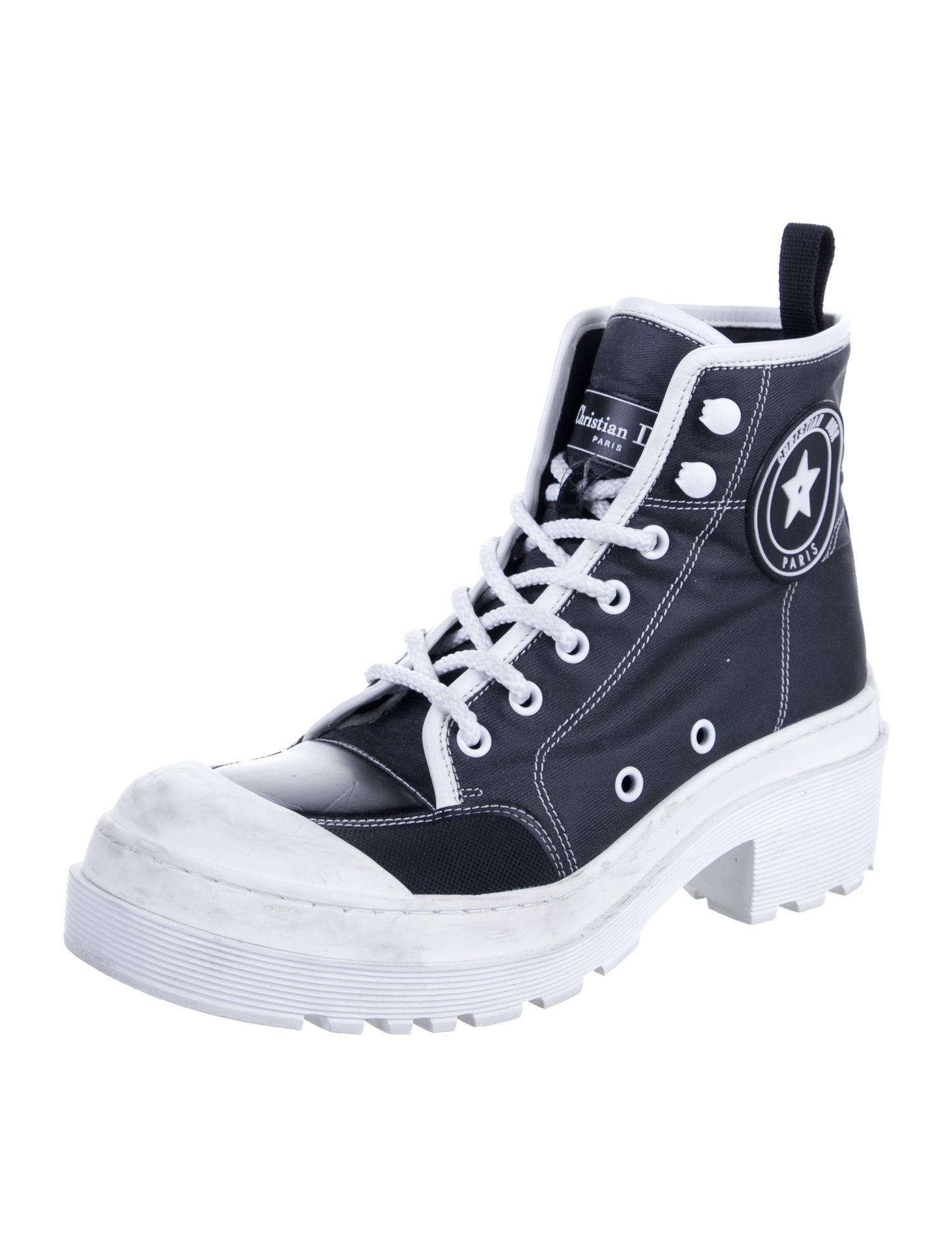 Christian Dior Canvas Colorblock Pattern Sneakers