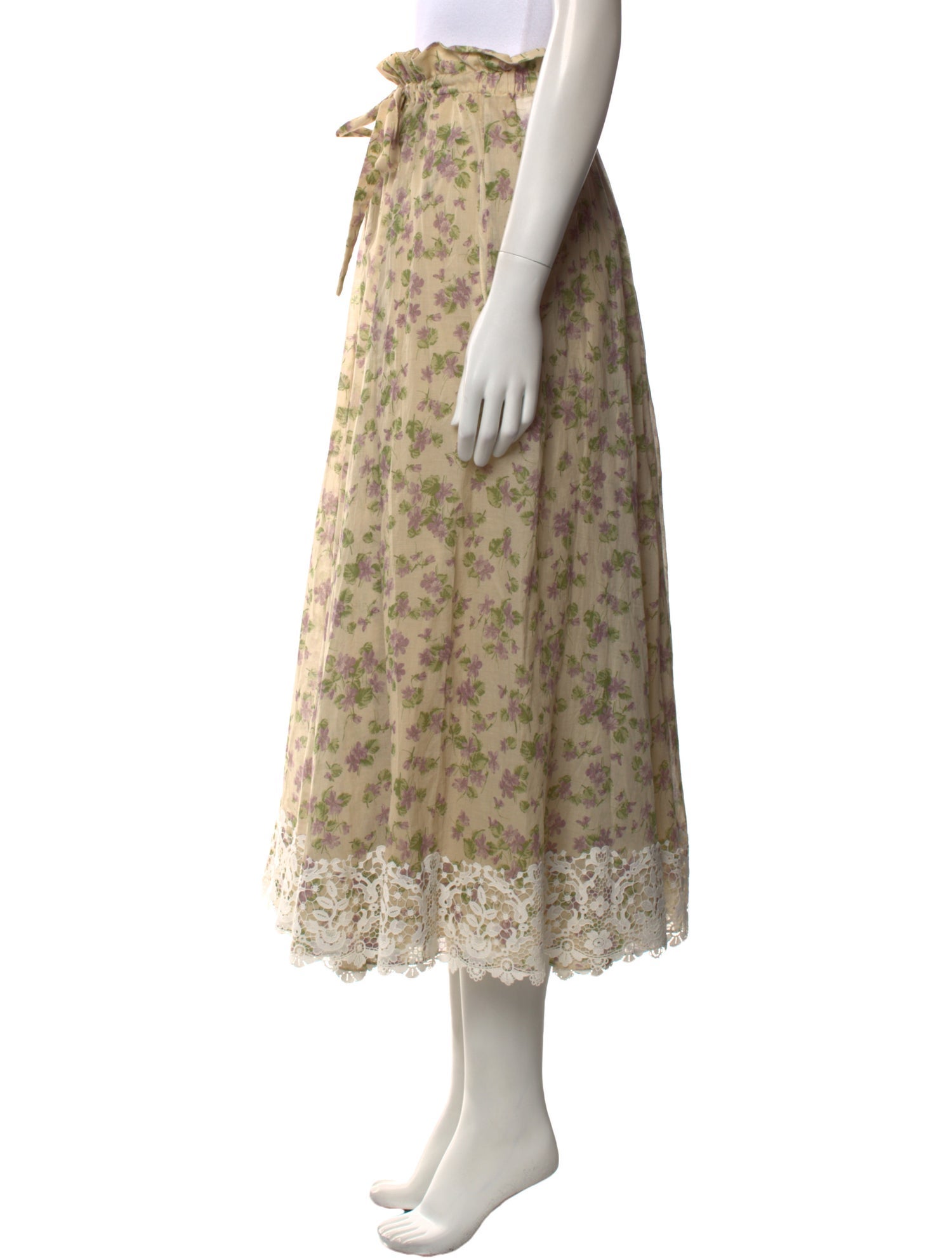 Christian Dior Floral Print Midi Length Skirt