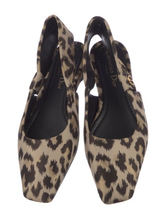Christian Dior Animal Print Slingback Flats