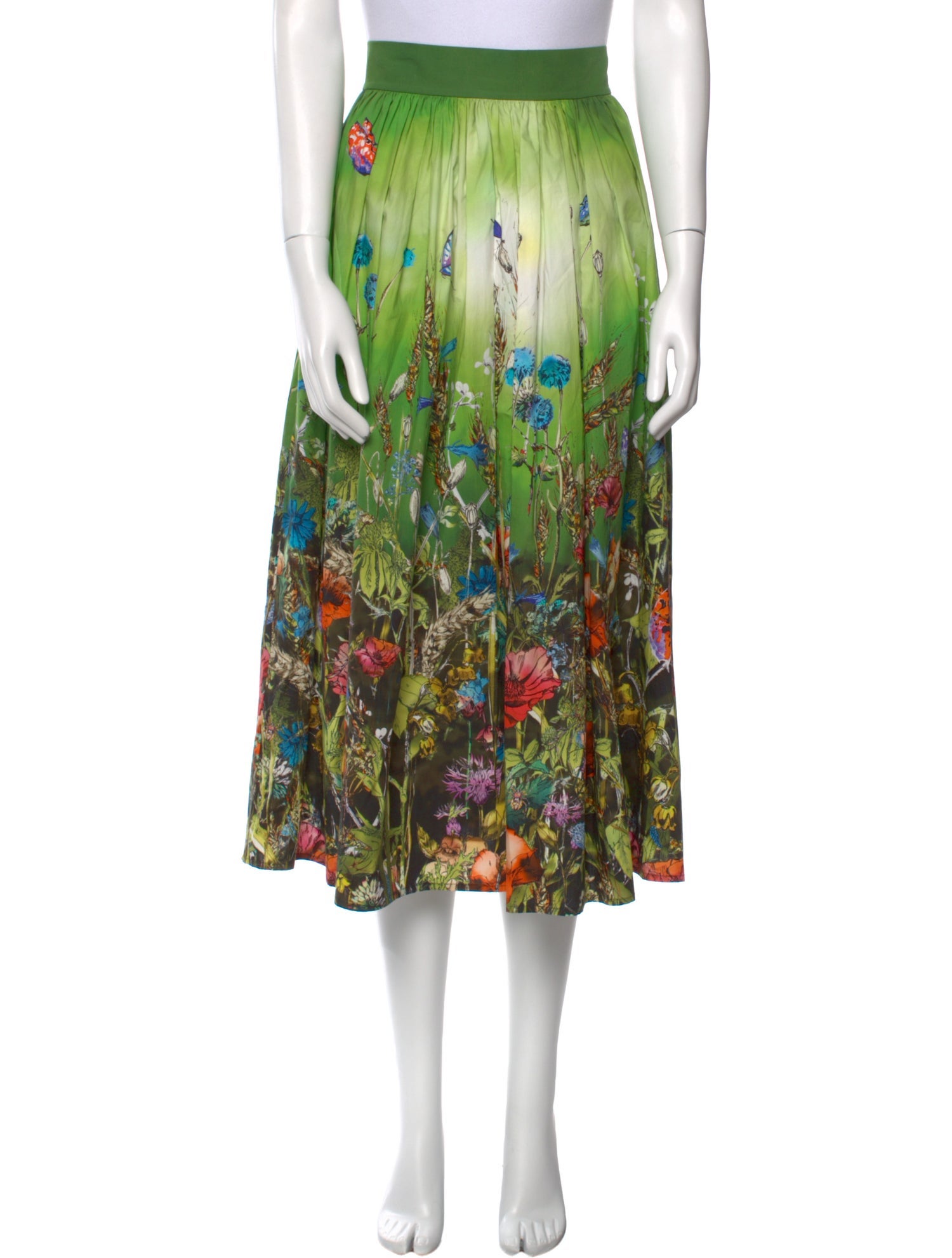 Christian Dior Floral Print Midi Length Skirt