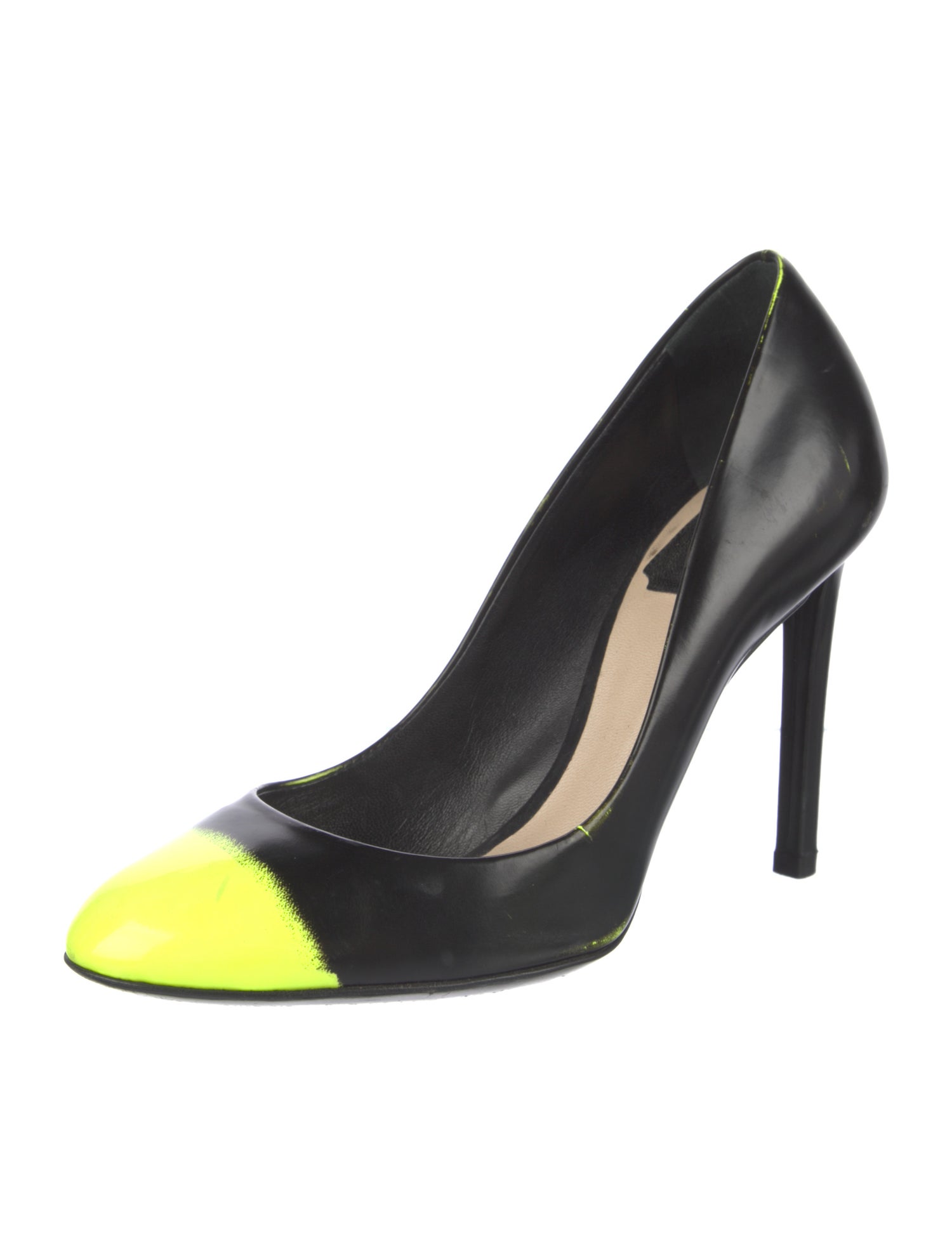 Christian Dior Leather Colorblock Pattern Pumps