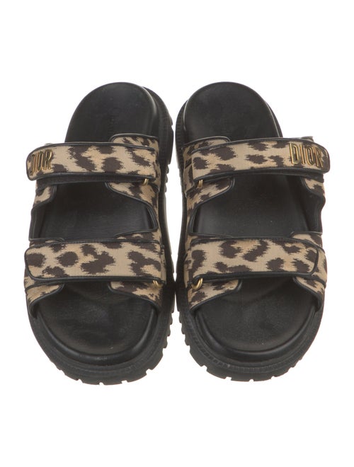 Christian Dior Leather Animal Print Slides