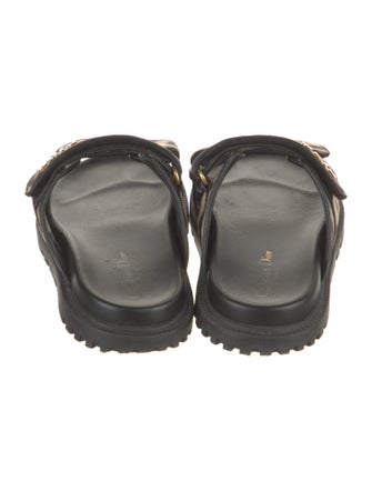 Christian Dior Leather Animal Print Slides