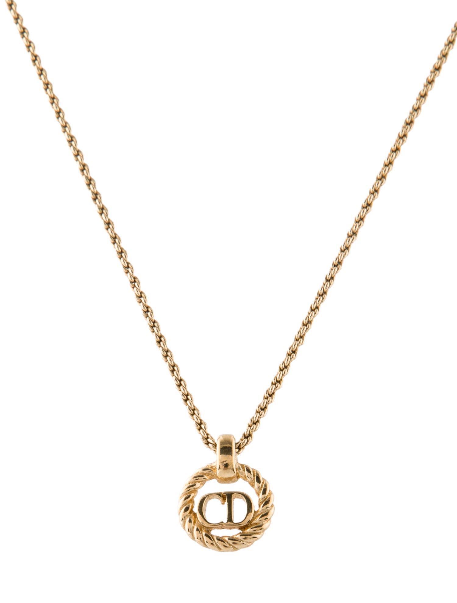 Christian Dior Vintage CD Pendant Necklace