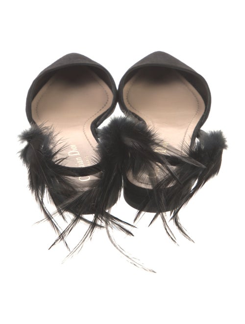 Christian Dior Suede Whipstitch Trim D'Orsay Flats