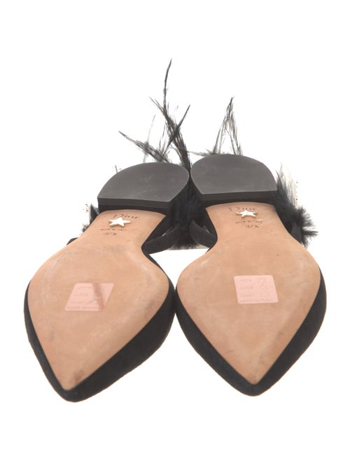 Christian Dior Suede Whipstitch Trim D'Orsay Flats