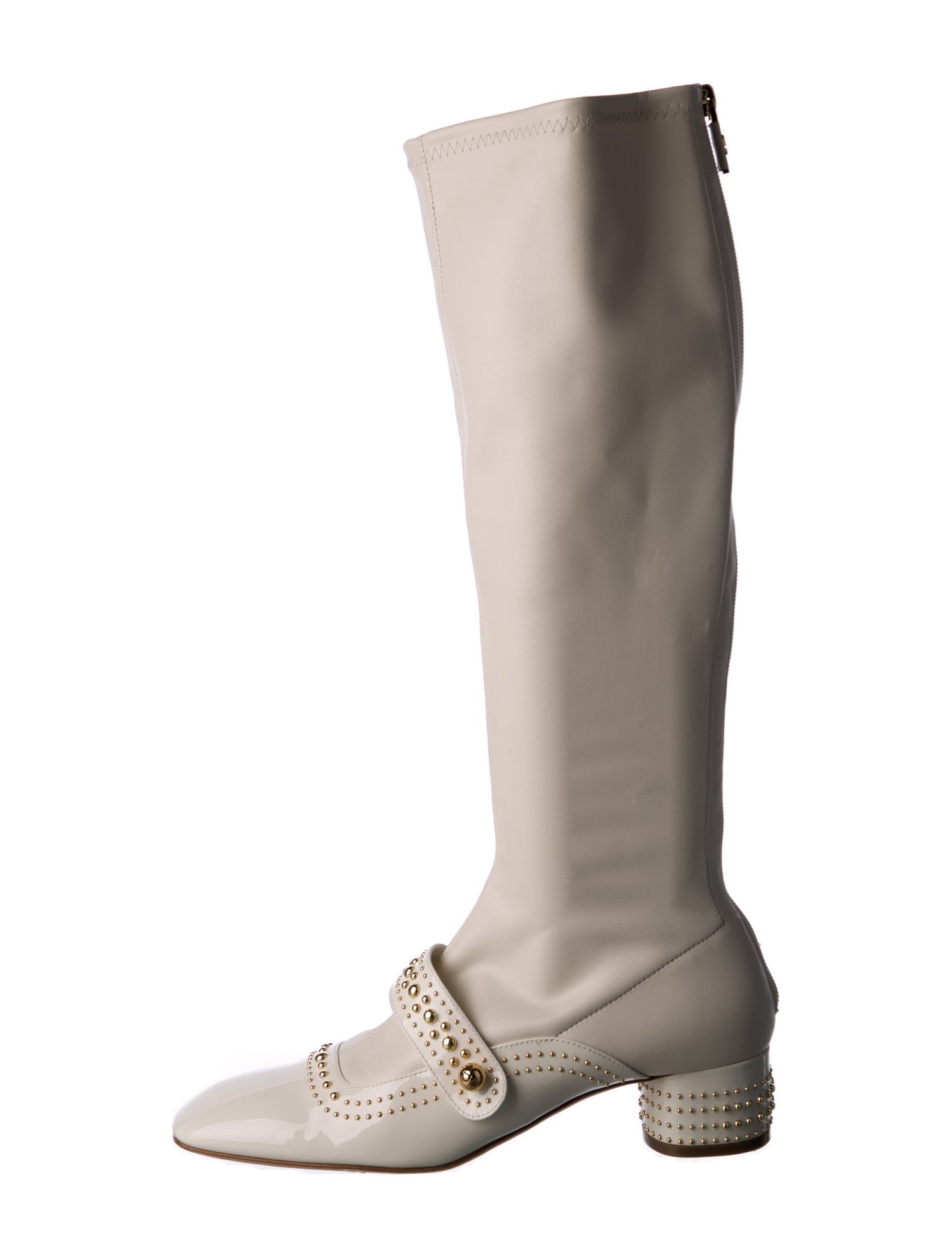 Christian Dior Leather Studded Accents Riding Boots