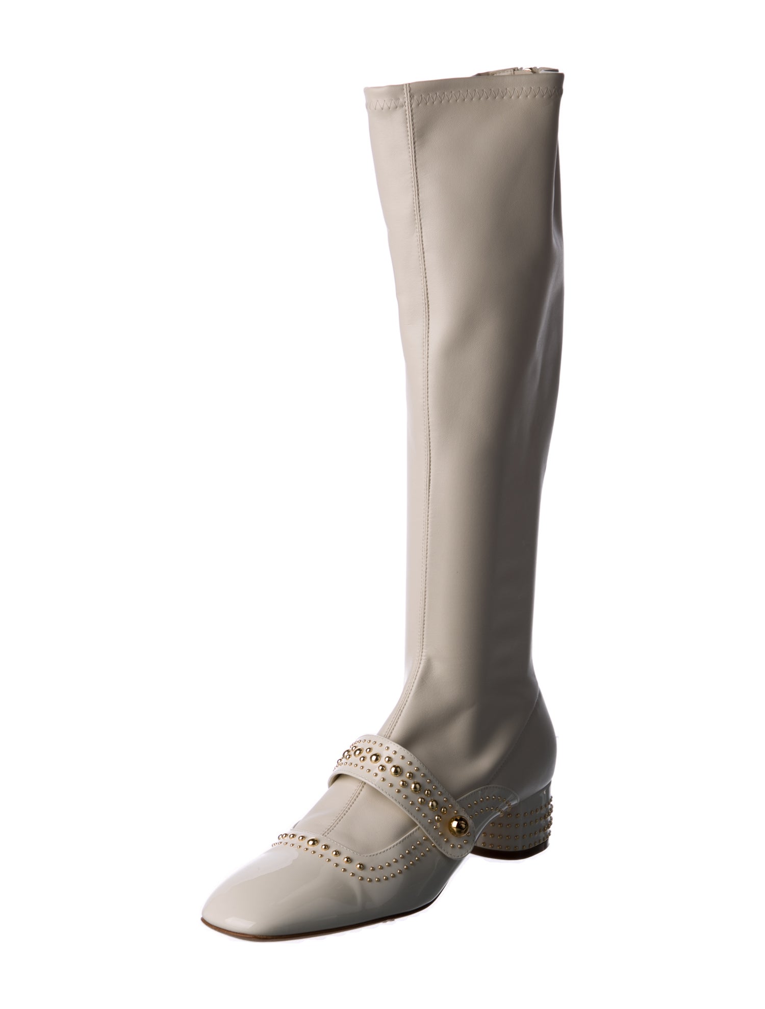 Christian Dior Leather Studded Accents Riding Boots