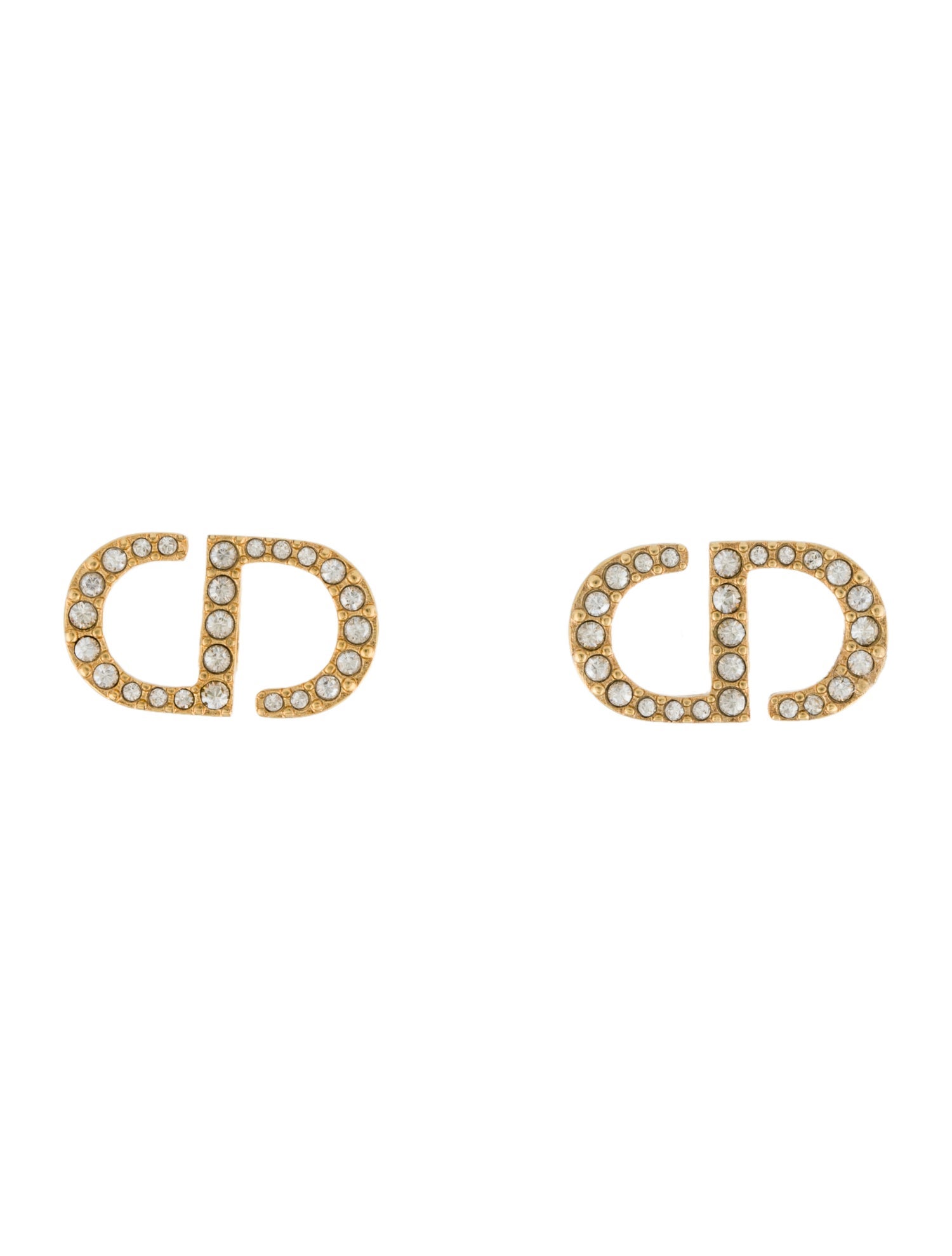 Christian Dior Crystal Petit CD Stud Earrings