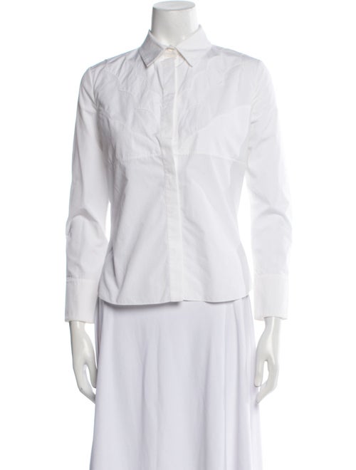 Christian Dior Three-Quarter Sleeve Button-Up Top