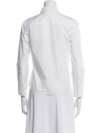 Christian Dior Three-Quarter Sleeve Button-Up Top