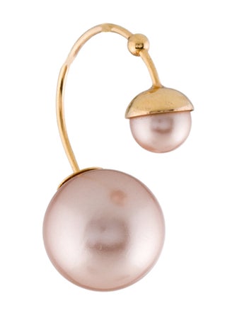 Christian Dior Faux Pearl Ultradior Half Hoop Single Earring