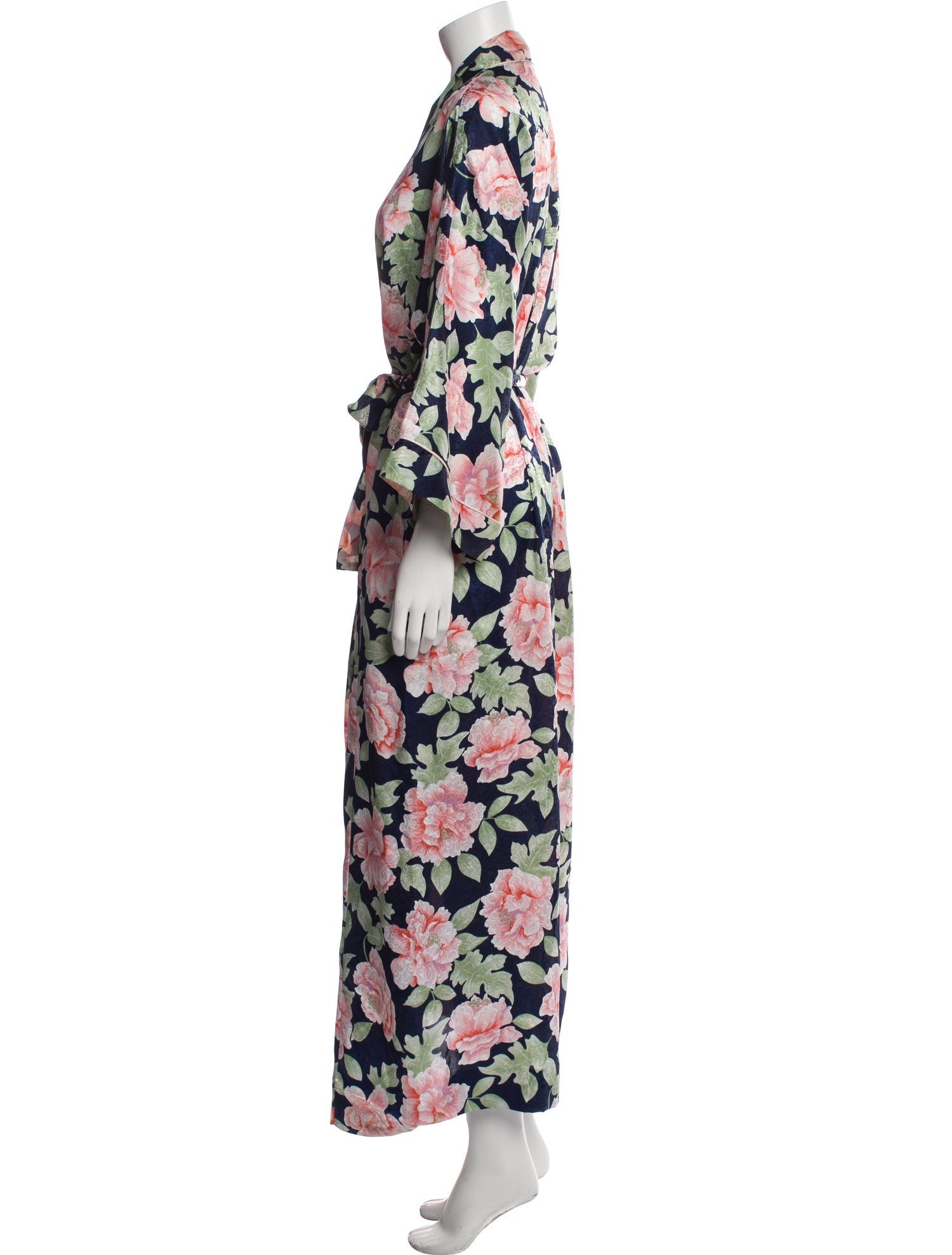 Christian Dior Late 1980's - Early 1990's Floral Print Robe