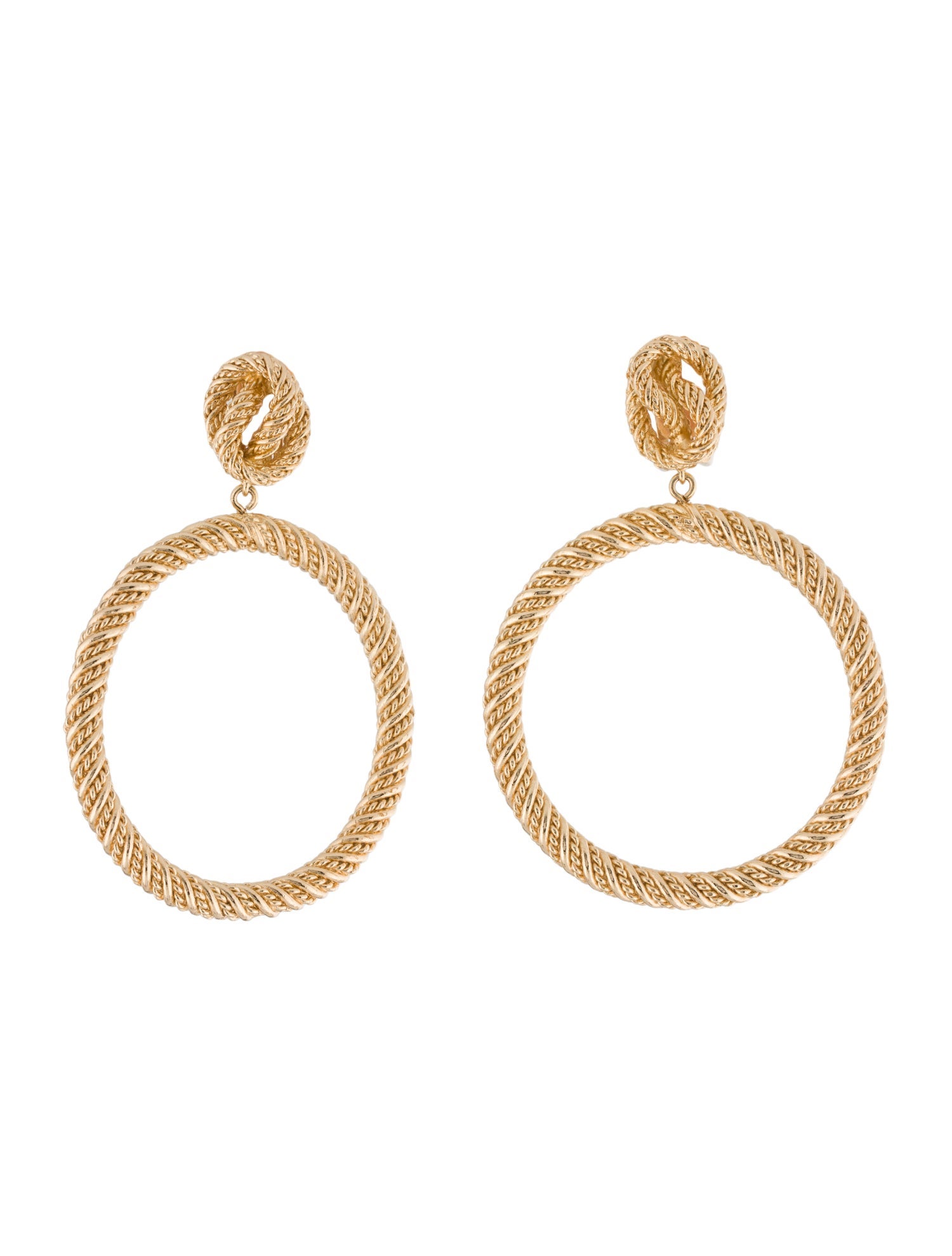 Christian Dior Rope Hoop Clip-On Hoop Earrings
