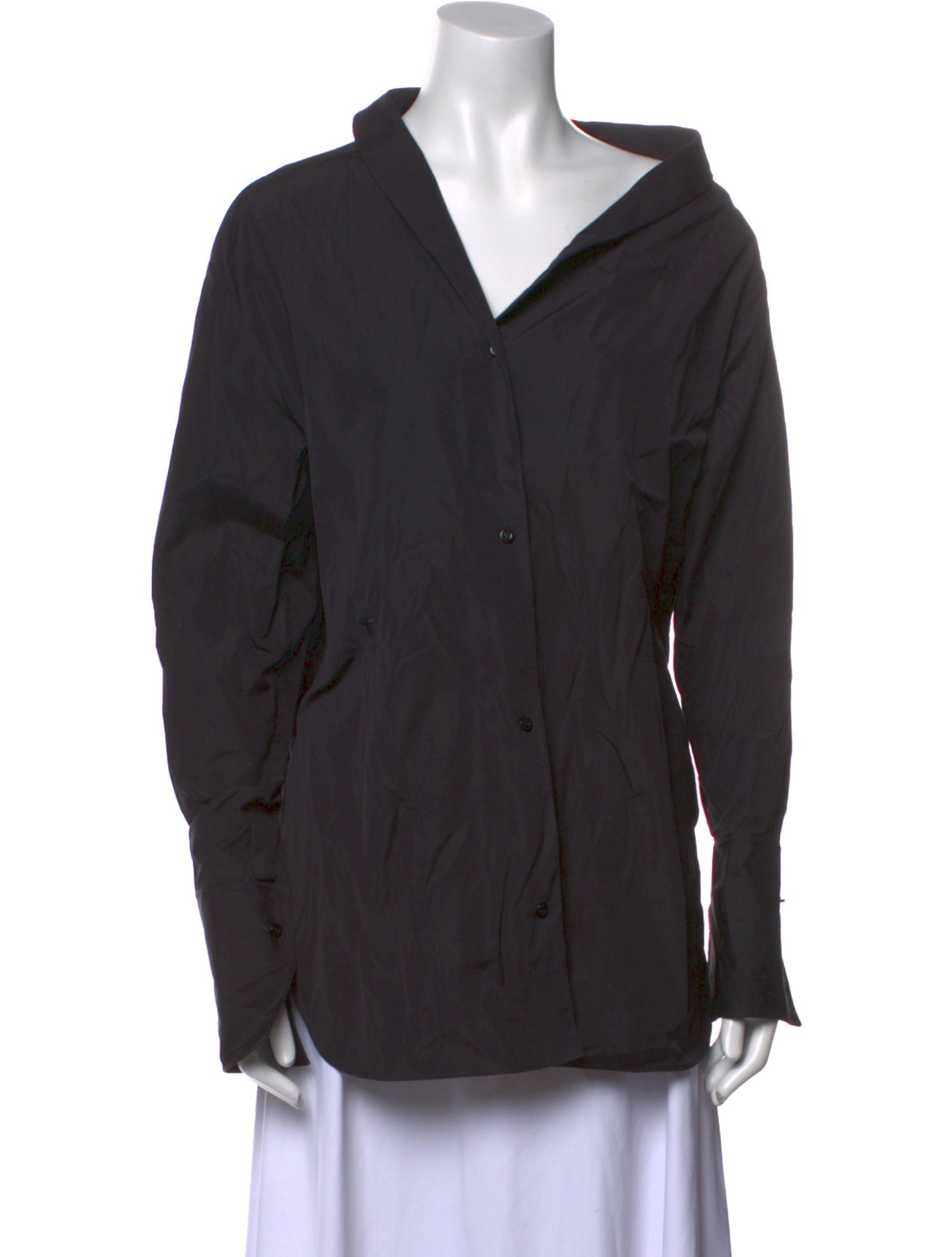 Christian Dior V-Neck Long Sleeve Button-Up Top