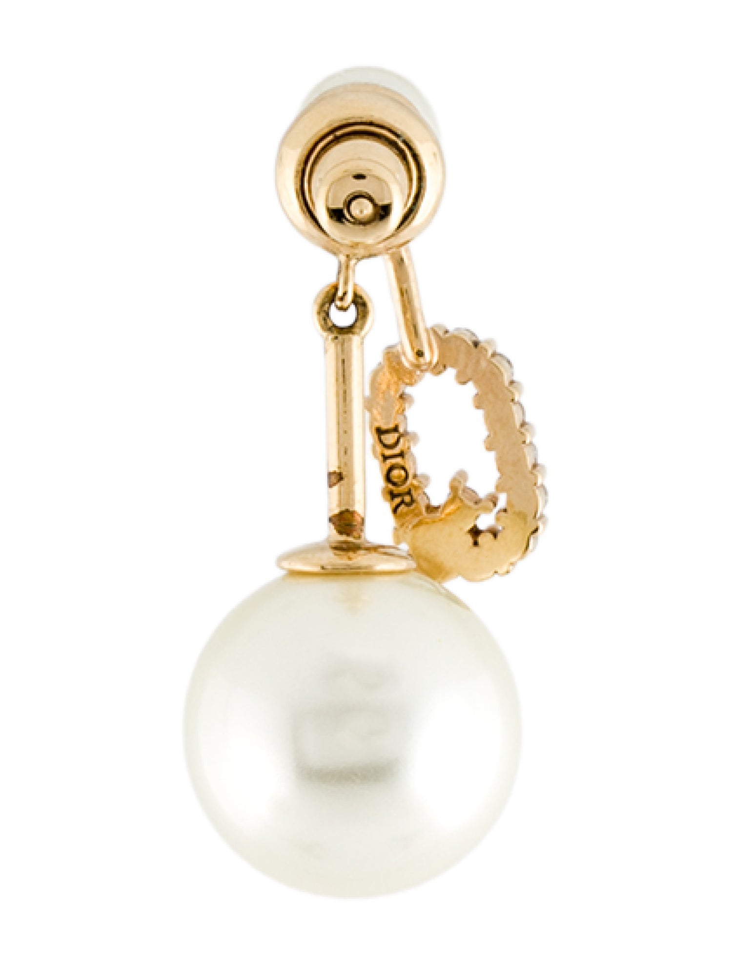 Christian Dior Faux Pearl & Crystal My ABCDior Tribales Letter Q Earring