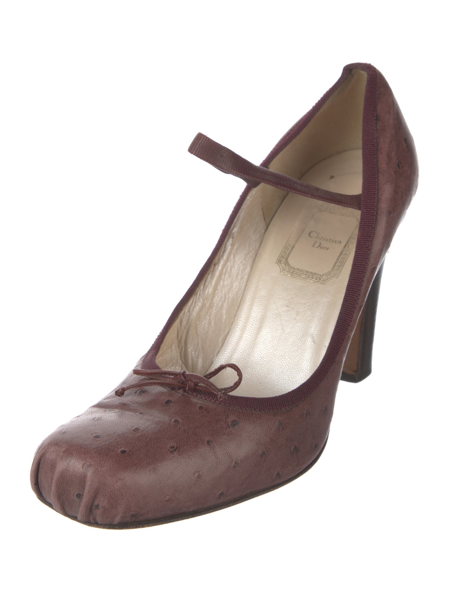 Christian Dior Ostrich Colorblock Pattern Pumps