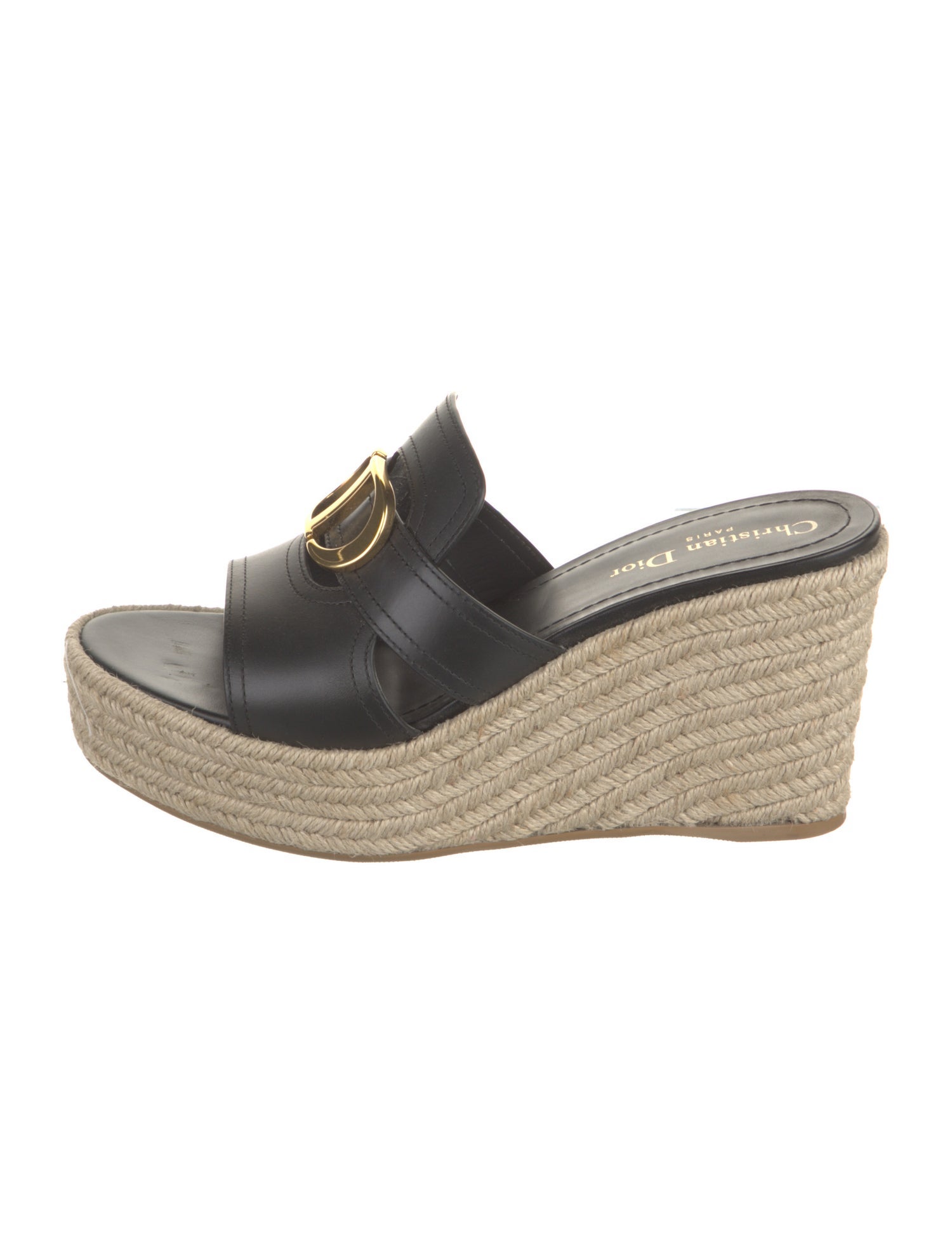 Christian Dior Leather Cutout Accent Espadrilles