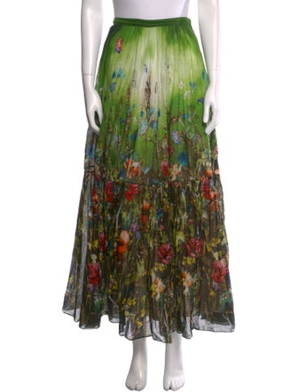 Christian Dior Floral Print Midi Length Skirt