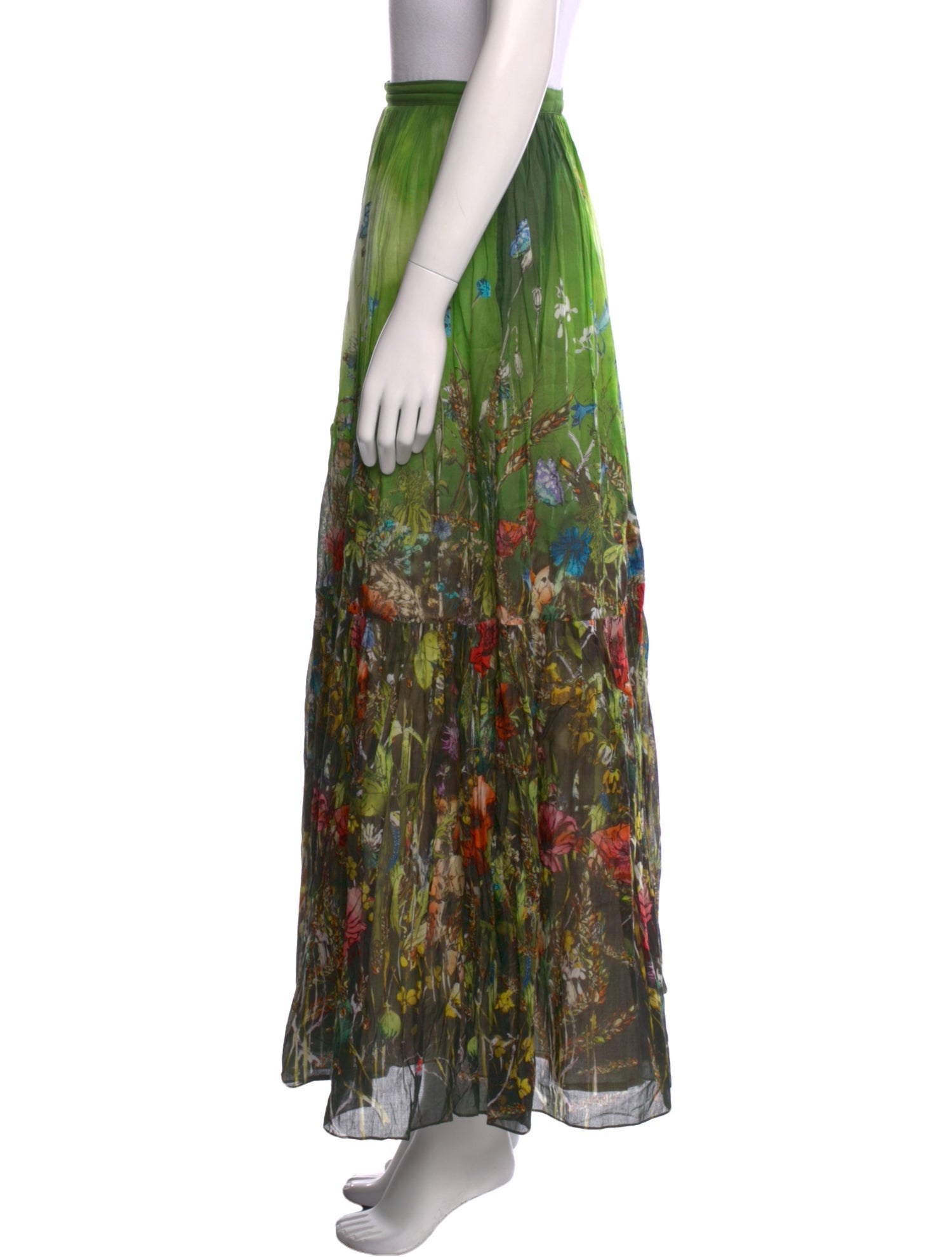 Christian Dior Floral Print Midi Length Skirt