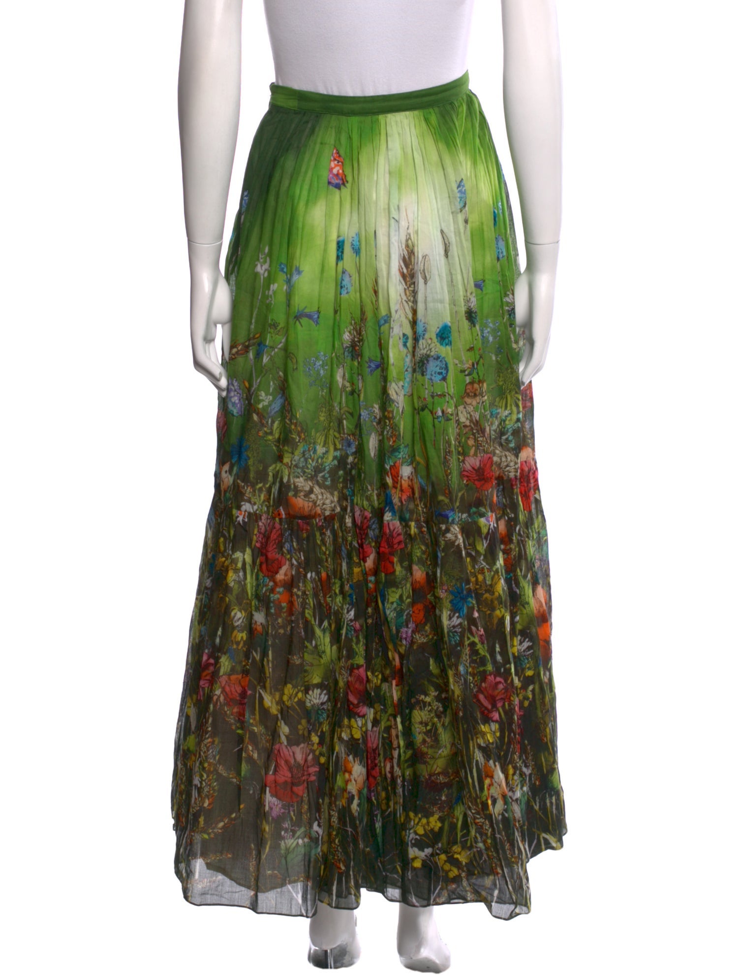 Christian Dior Floral Print Midi Length Skirt