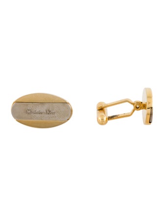 Christian Dior Two-Tone Oval Cufflinks