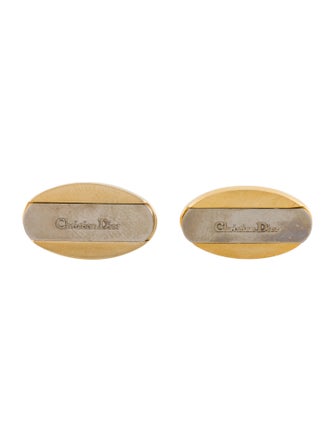 Christian Dior Two-Tone Oval Cufflinks