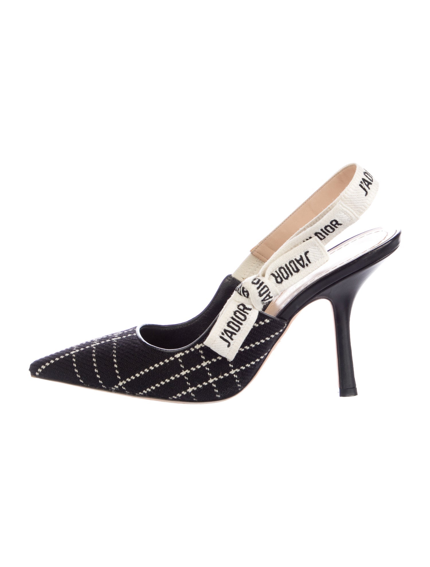 Christian Dior Graphic Print Bow Accents Slingback Pumps