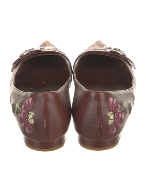 Christian Dior Leather Floral Print Ballet Flats