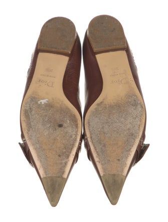Christian Dior Leather Floral Print Ballet Flats