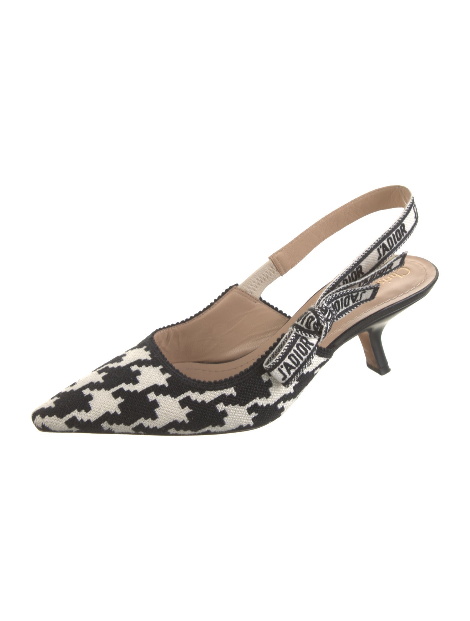 Christian Dior J’ADIOR Houndstooth Sling Back Heels Houndstooth Print Slingback Pumps