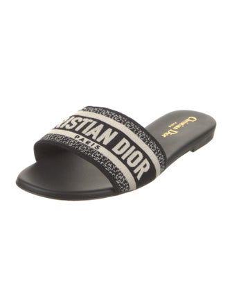 Christian Dior Canvas Printed Slides