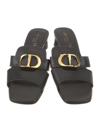 Christian Dior Leather Cutout Accent Slides