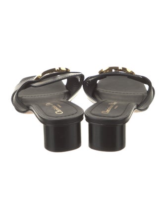 Christian Dior Leather Cutout Accent Slides