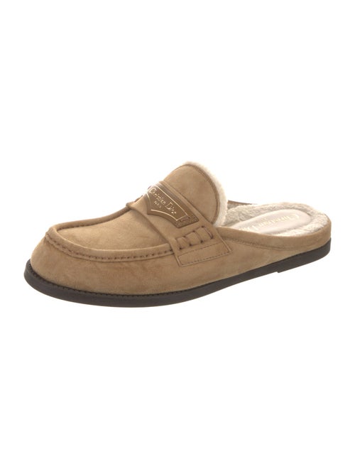 Christian Dior Suede Fur Trim Mules