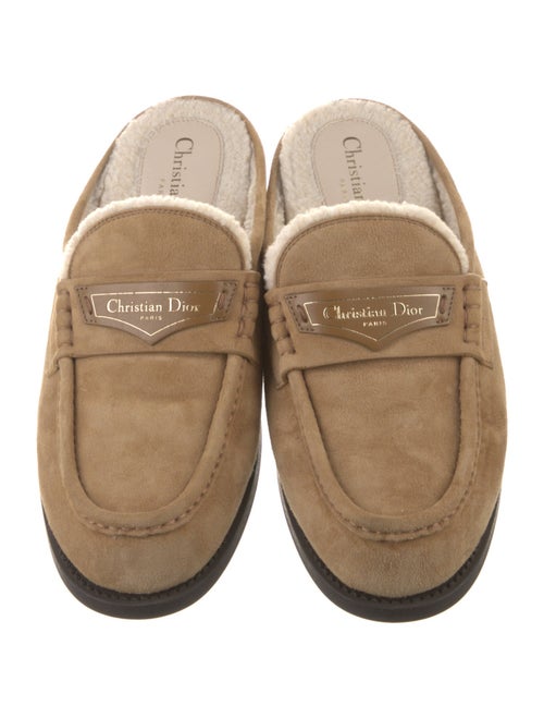 Christian Dior Suede Fur Trim Mules