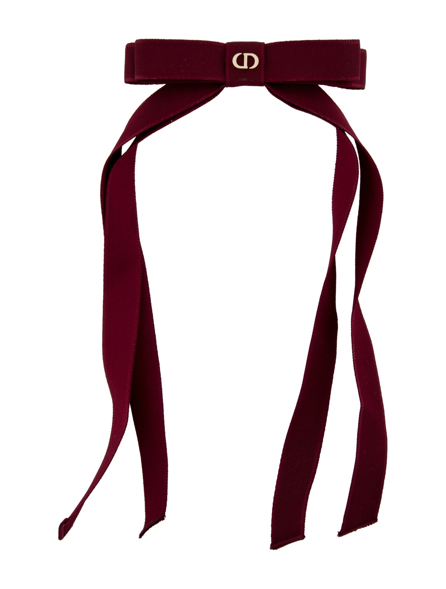 Christian Dior burgundy bow hair clip
