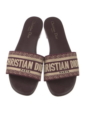 Christian Dior Canvas Printed Slides