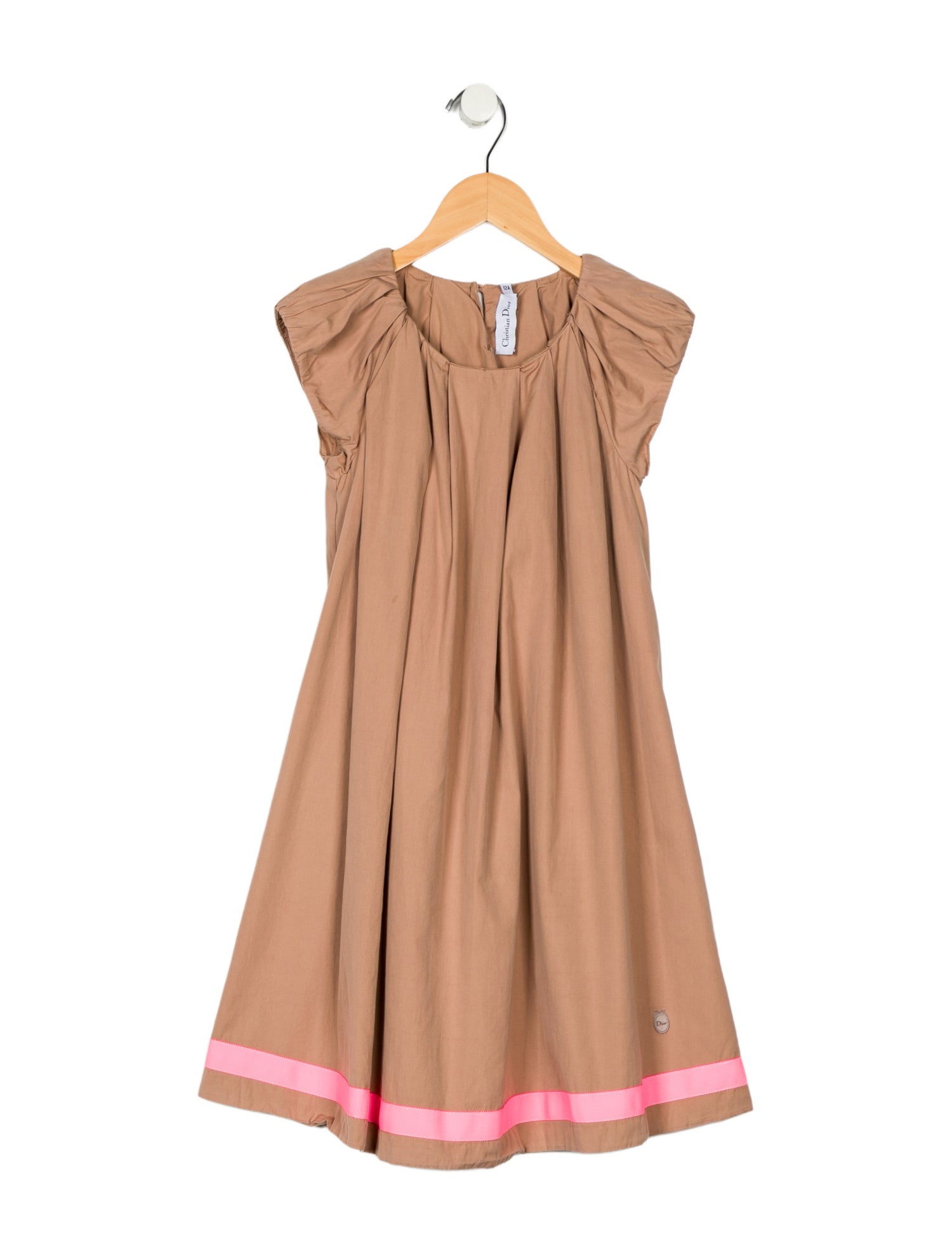 Christian Dior Grosgrain Accent Short Sleeve Dress