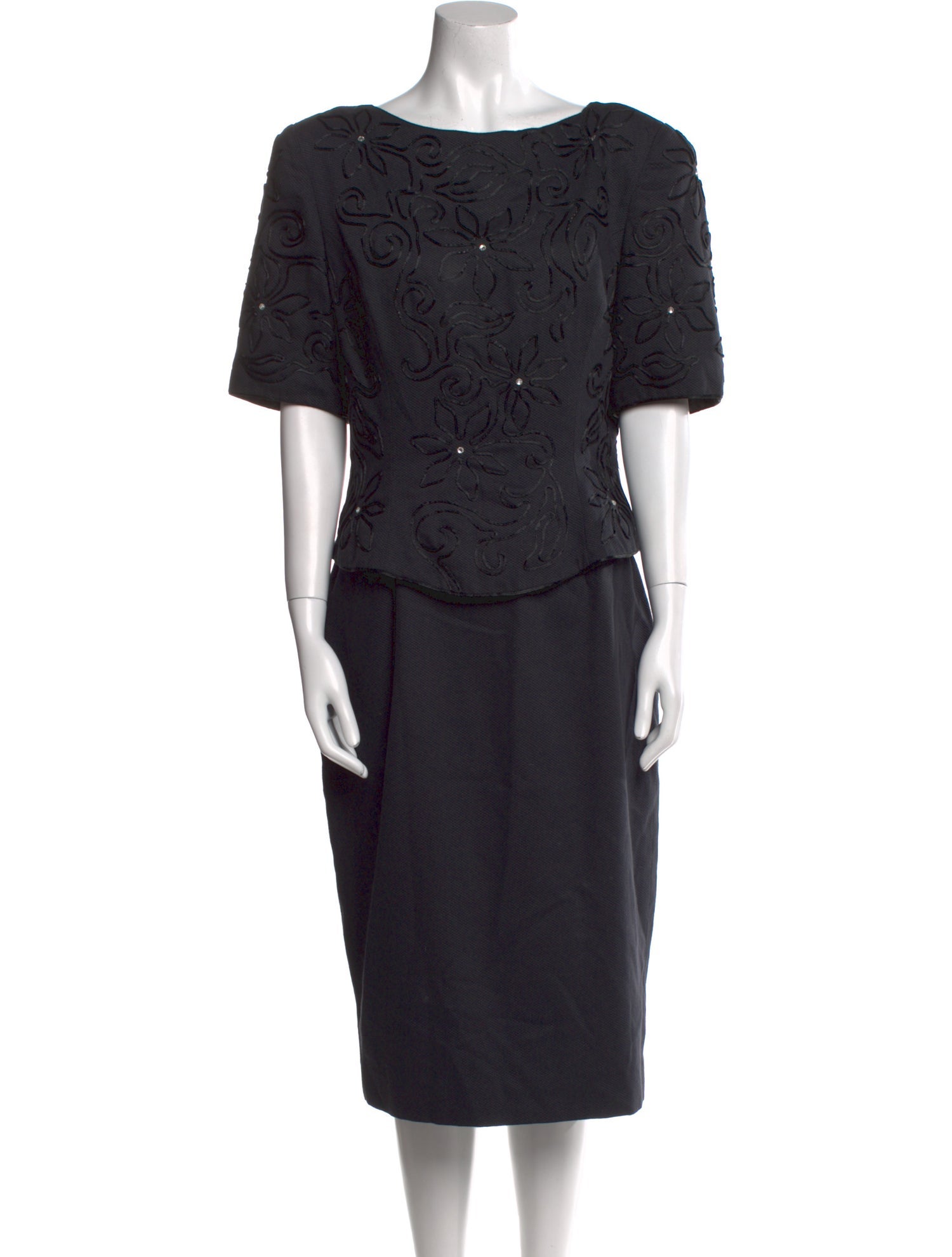 Christian Dior Bateau Neckline Midi Length Dress