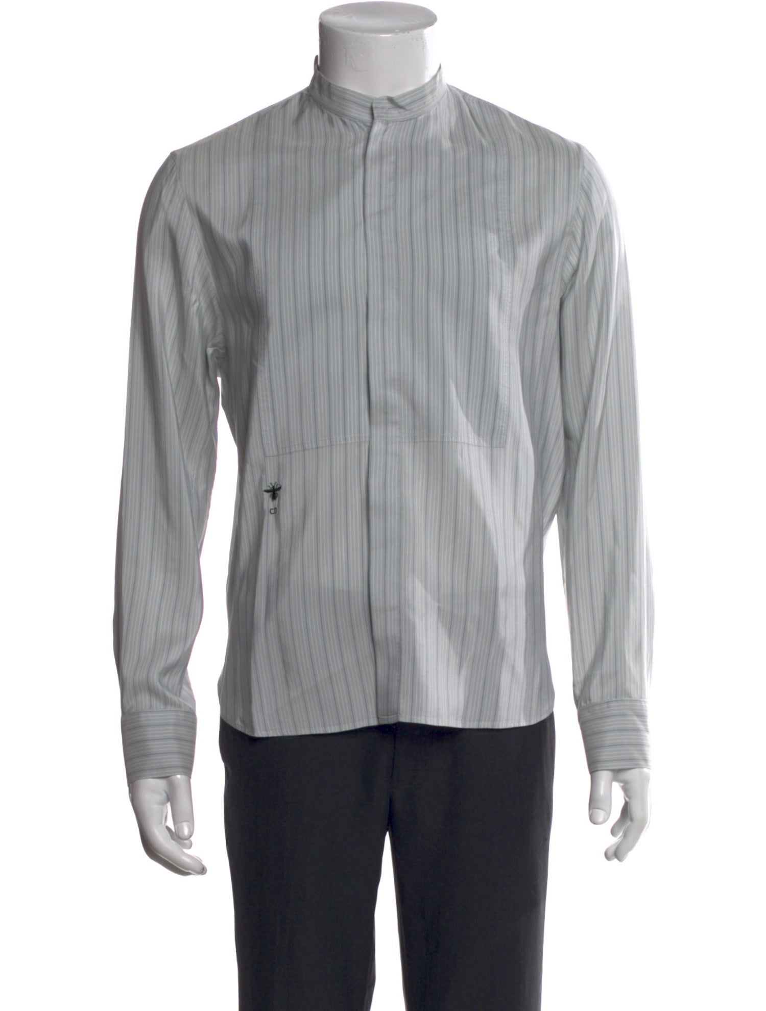 Christian Dior Signature Logo Silk Tuxedo Shirt