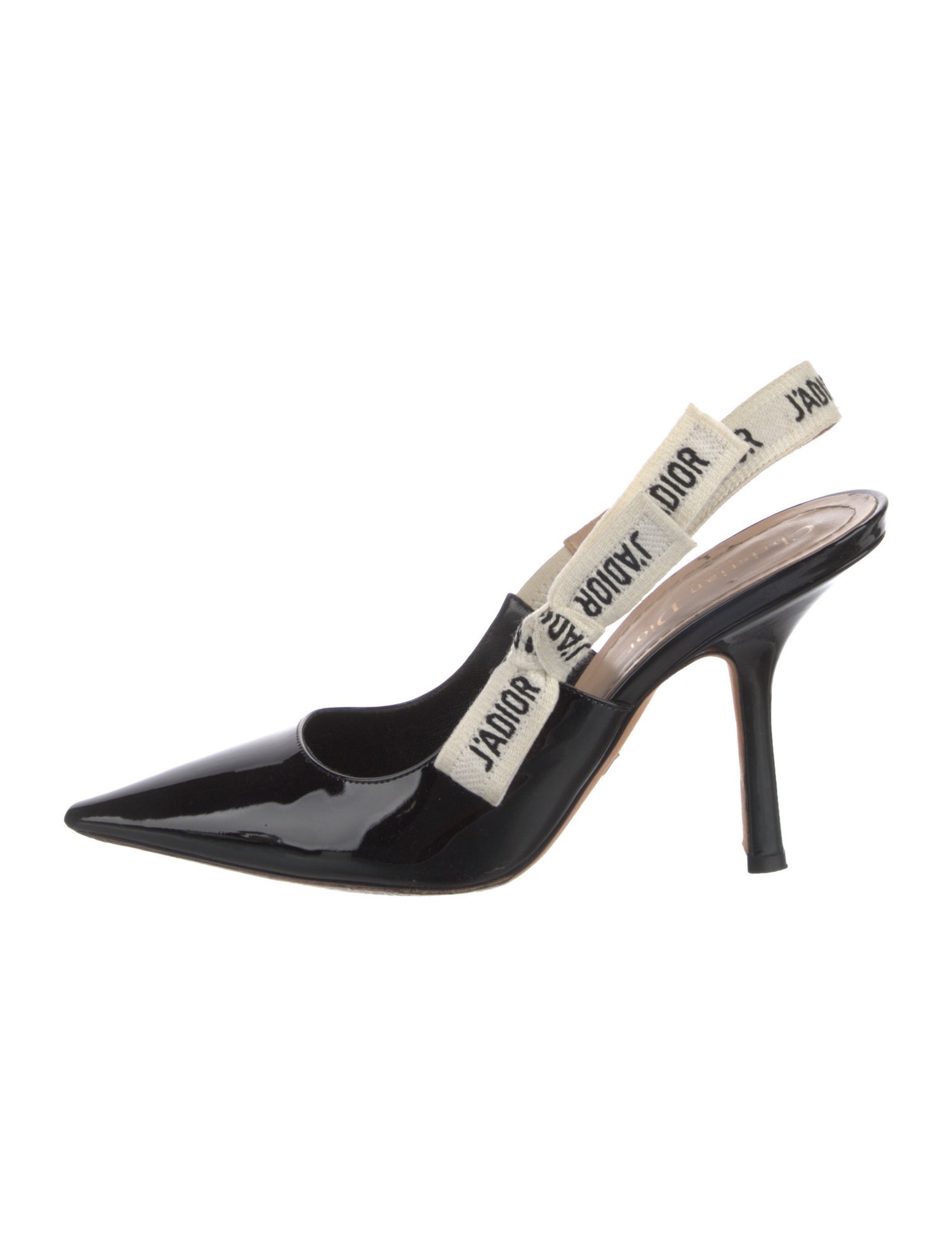 Christian Dior Patent Leather Printed Slingback Pumps