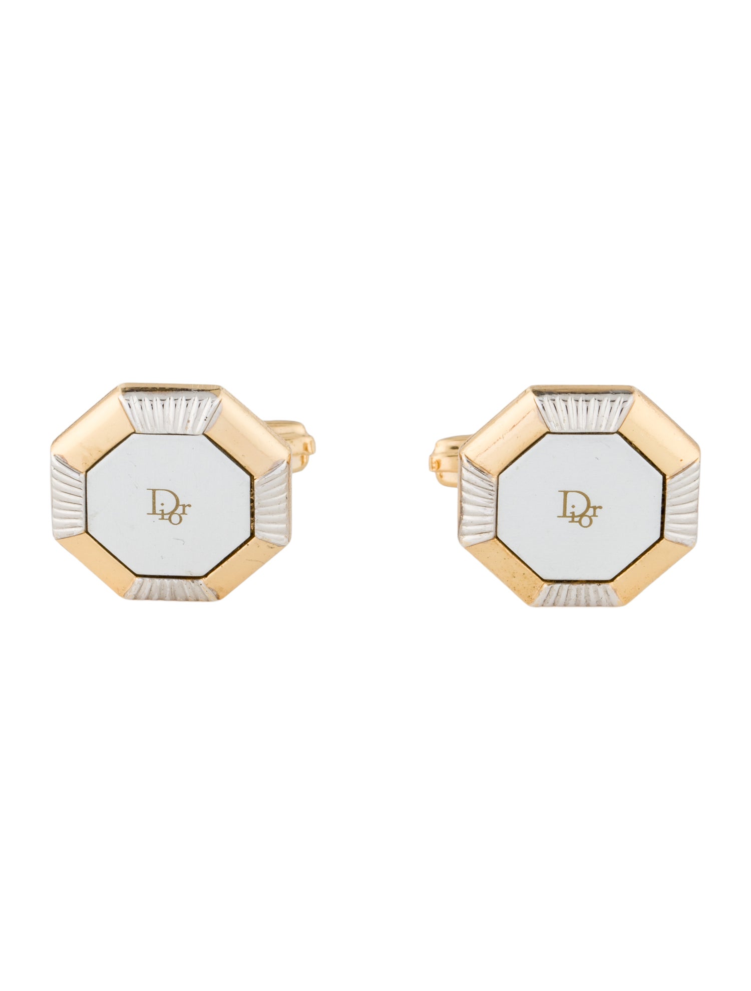 Christian Dior Vintage Two-Tone Cufflinks