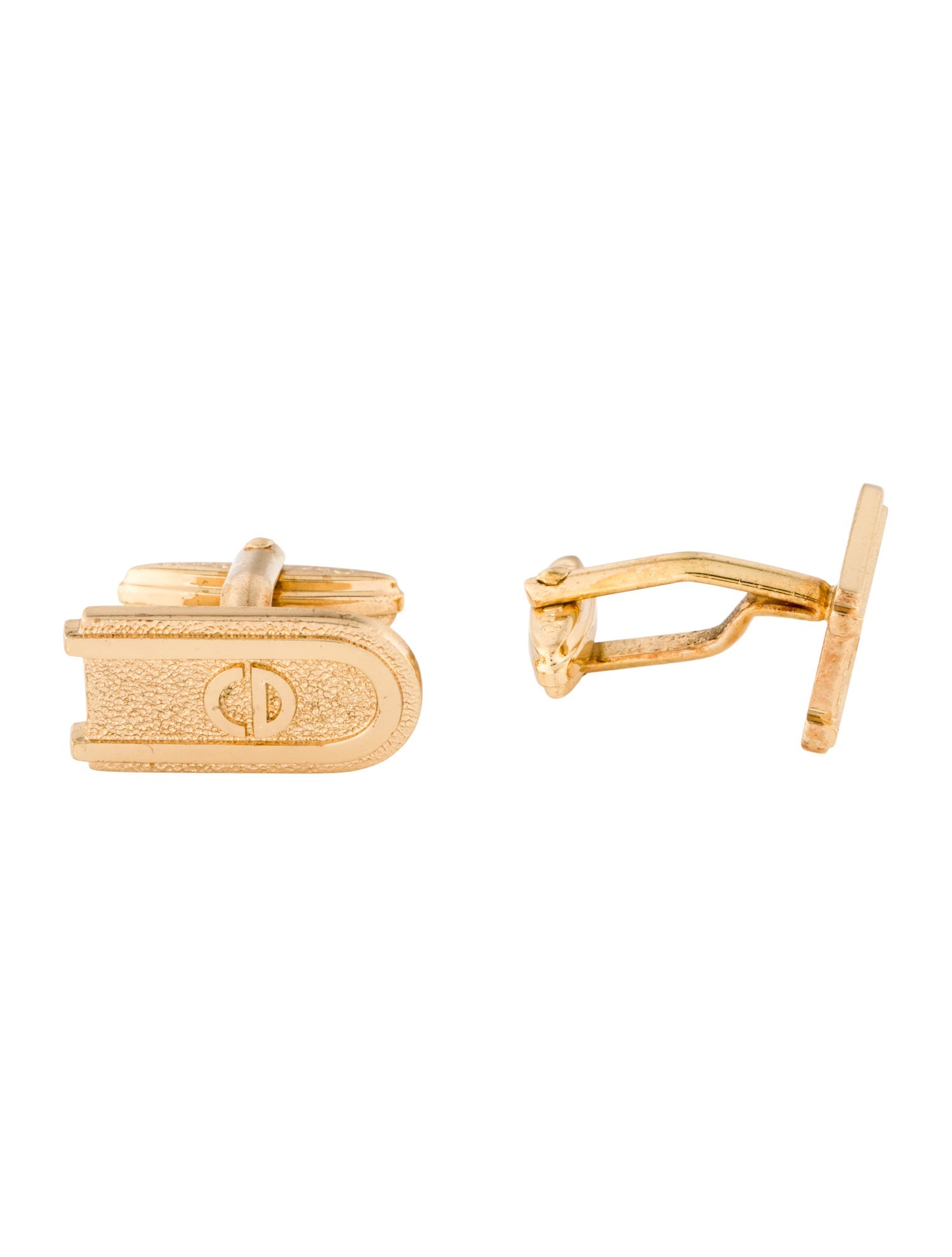 Christian Dior Vintage CD Textured Cufflinks