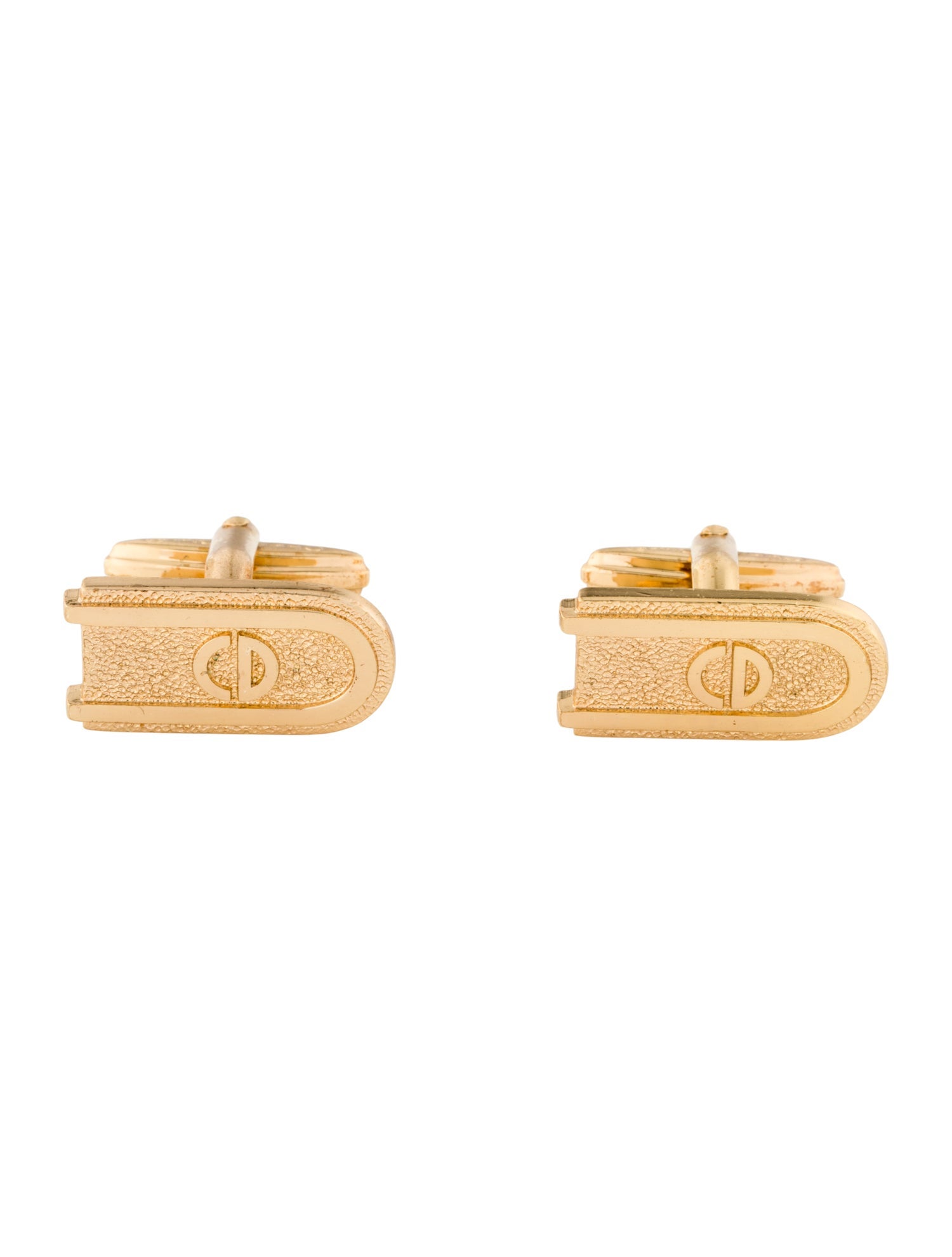 Christian Dior Vintage CD Textured Cufflinks