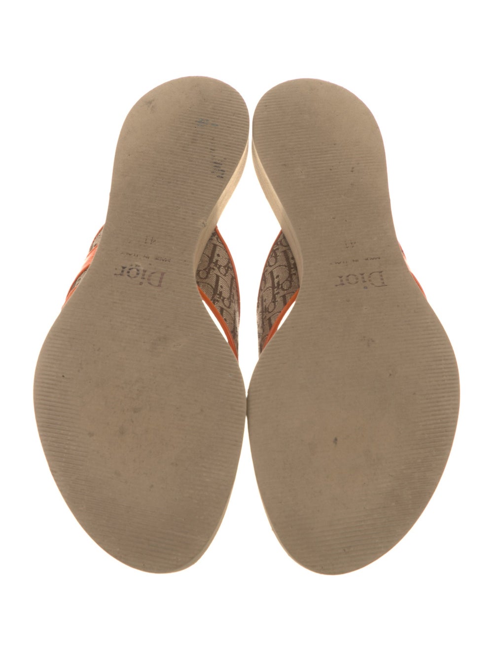 Christian Dior Canvas Slides Neutrals & Orange - image 5
