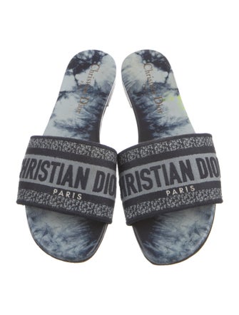 Christian Dior Canvas Graphic Print Slides