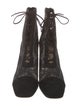 Christian Dior Suede Lace Pattern Lace-Up Boots