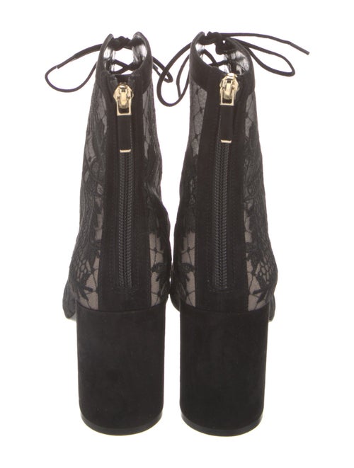 Christian Dior Suede Lace Pattern Lace-Up Boots