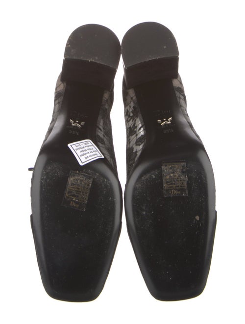 Christian Dior Suede Lace Pattern Lace-Up Boots